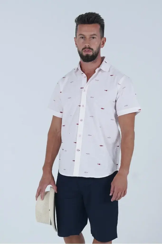 Tuna Waves in Maroon Shirt