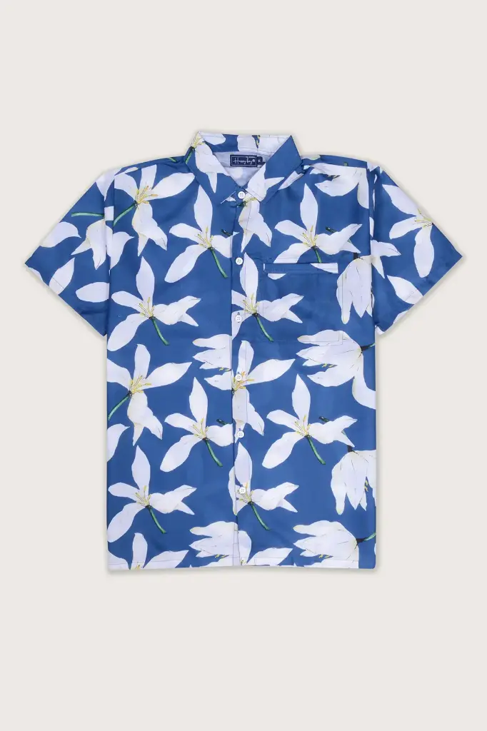 Blooming Bright Hawaiian Shirt- Ocean View