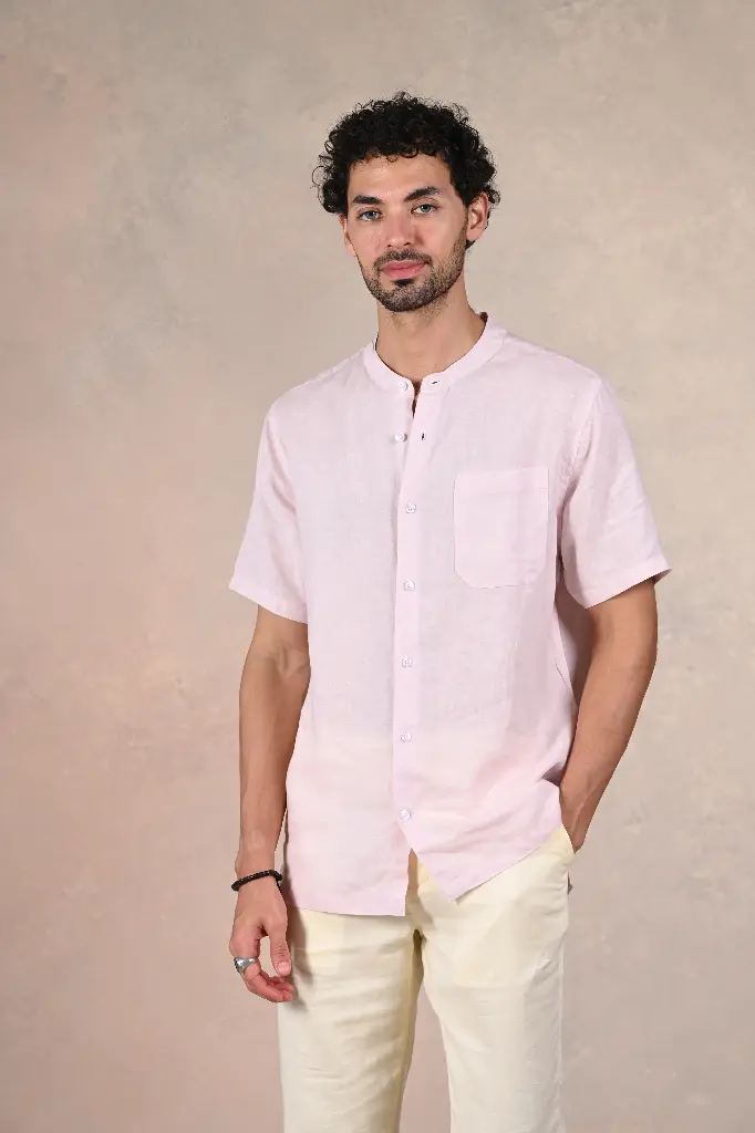 Breezy Basics Pure Linen Shirt- Potpourri