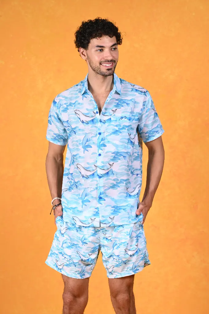 Dolphin Daze Hawaiian Shirt- Bit of Blue