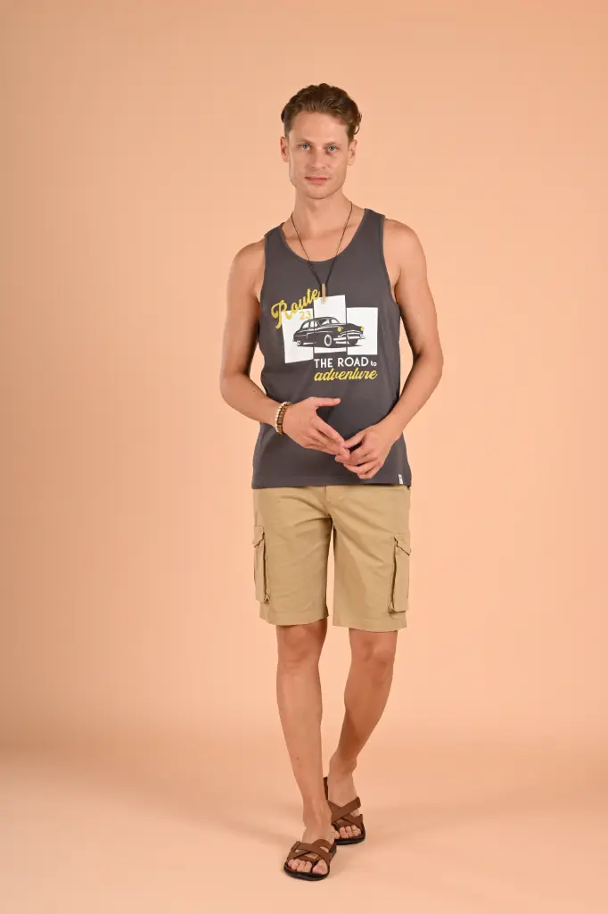 "Road to Adventure" Tank Tshirt- Iron Gate