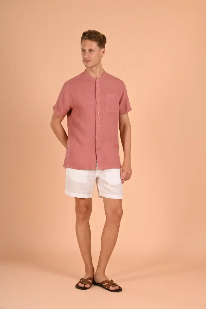 Breezy Basics Pure Linen Shirt-  Old Rose