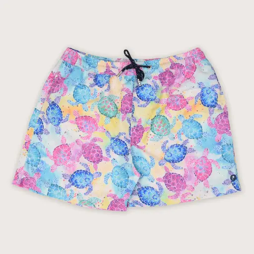 Explore The Sea With Turtle Print Swim Shorts
