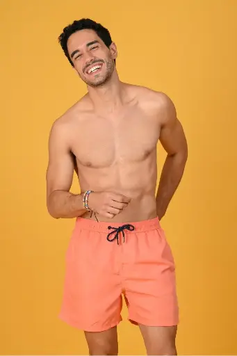 Plain Elastic Swim Shorts