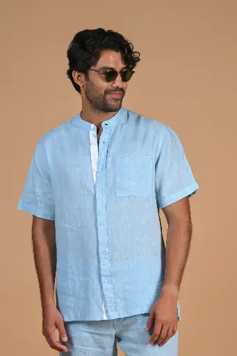 Start Fresh: Light Blue Linen Shirt