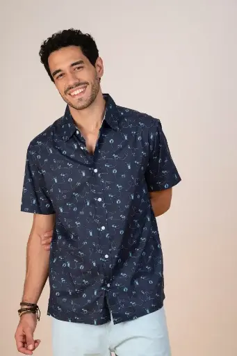 Vibing With Seaside Rhythm Blue Resort Shirt