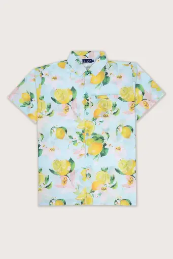 Squeeze the Day
Lemon Zest n' Floral Fest Hawaiian Shirt- Clearly Aqua