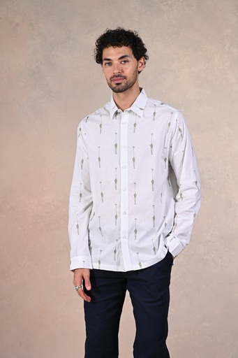Subtle Statements
Sleek Silhouettes Mood Shirt- Bright White|Glass Green