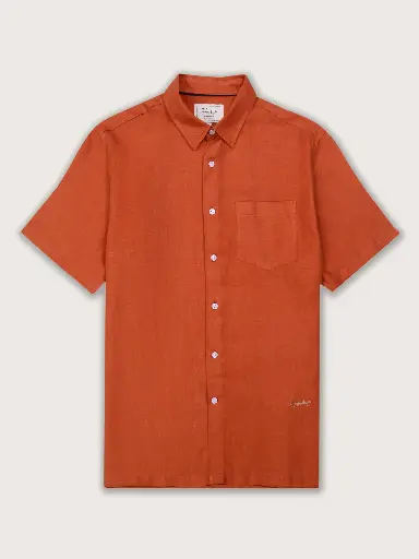 Timless Basics Pure Linen Shirt- Rust