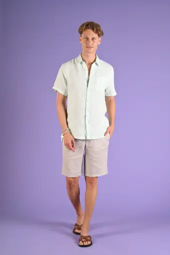 Timless Basics Pure Linen Shirt-  Clearly Aqua